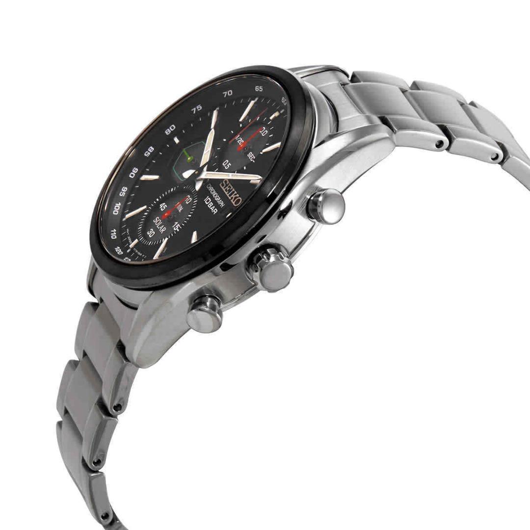 Orologio Seiko Sportivo SSC803P1 - Cronografo Solare, Cassa In Acciaio, Vetro Zaffiro, Quadrante Nero, 100m