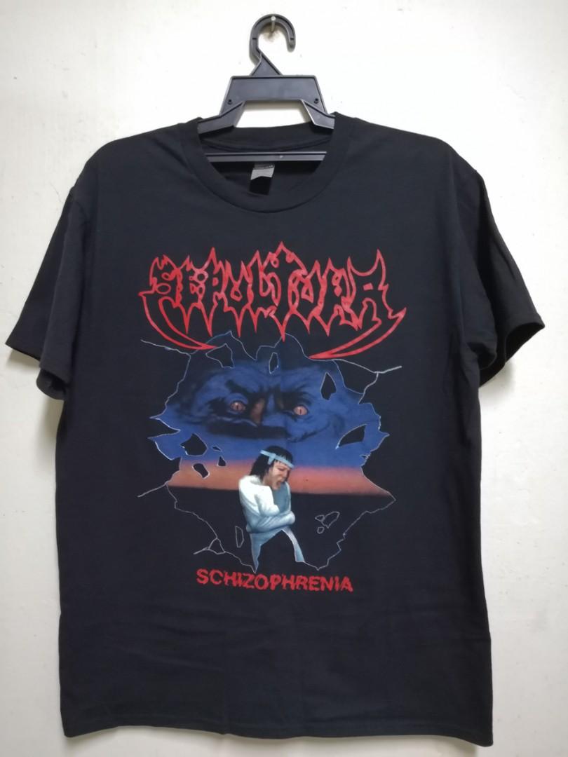 Sepultura - Schizophrenia - T-Shirt L size, Men's Fashion, Tops & Sets,  Tshirts & Polo Shirts on Carousell