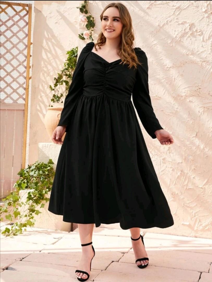 SHEIN PLUS SIZE PUFF SLEEVE RUCHED 