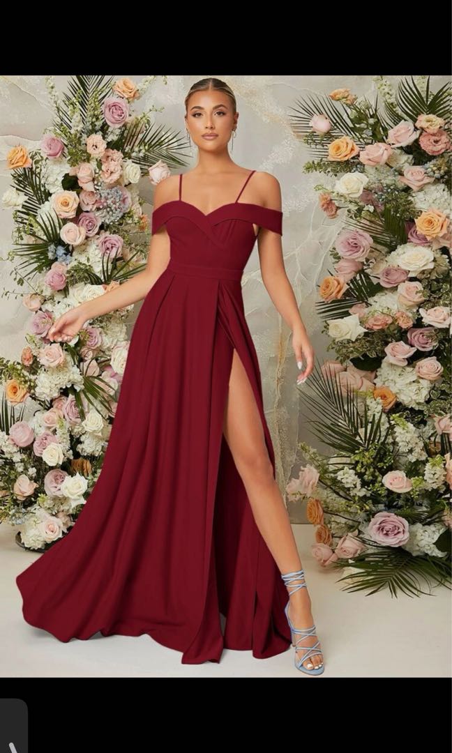 Burgundy clearance dress shein