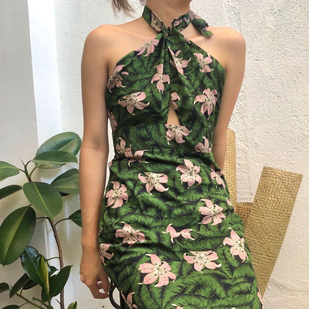 Topshop halter cheap neck dress
