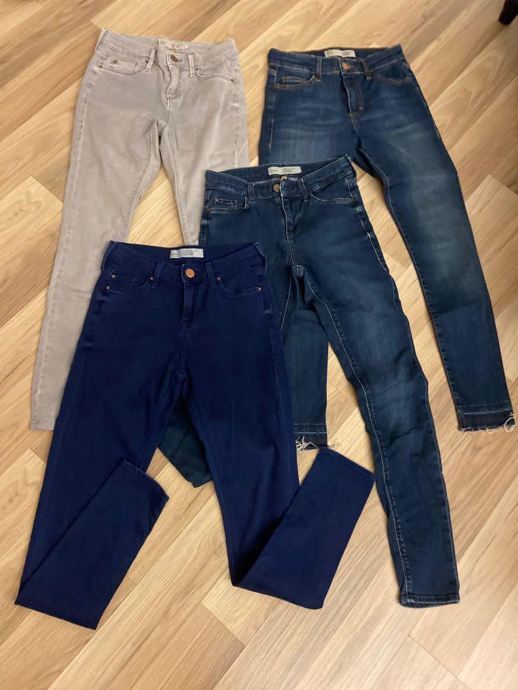 TopShop Leigh Petite Skinny Jeans x 4pcs Size 25W 28L