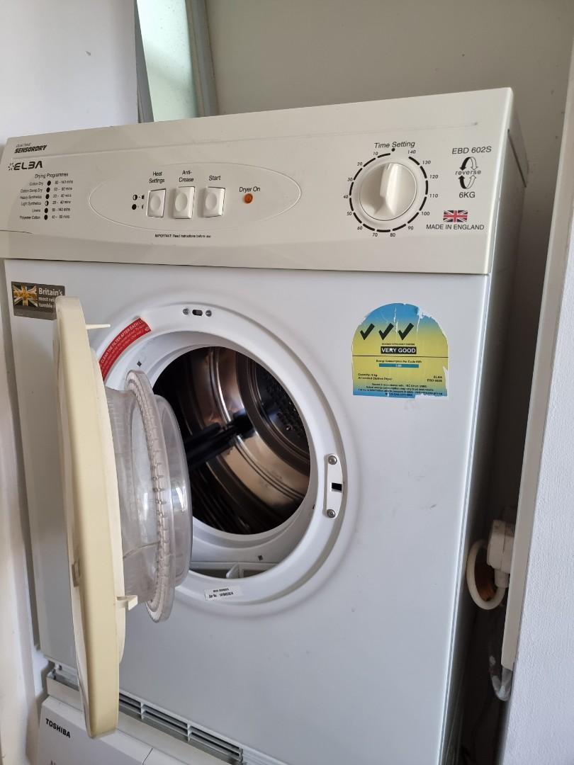 Toshiba 8.5kg front load washing machine and elba dryer for sale, TV