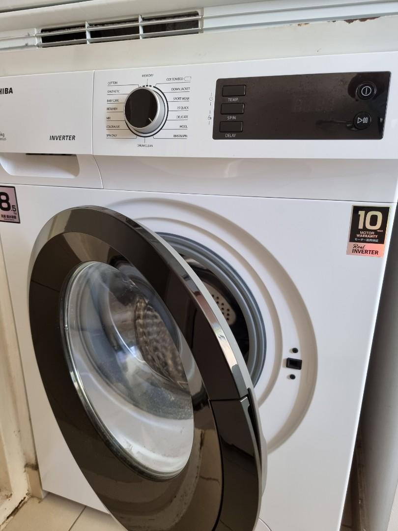 Toshiba 8.5kg front load washing machine and elba dryer for sale, TV
