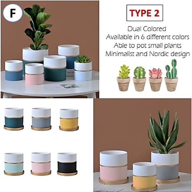 Variety [SG SELLER] Ceramic Small Plant Pot Flower Pot Design Diamond ...