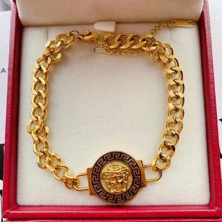 Versace 18k gold plated versace bracelet and necklace medusas head pre order