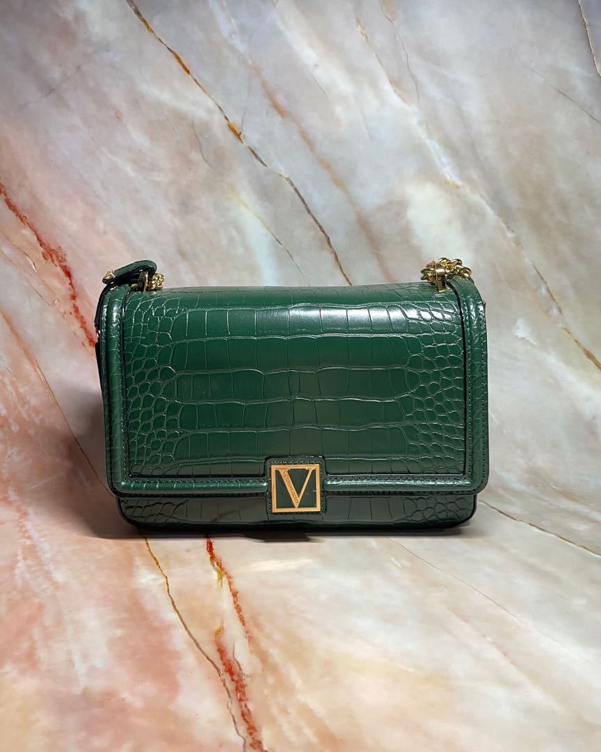 Victoria Secret Bag, Type: Crossbody, Color: Emerald Croc, Polyurethane NWT