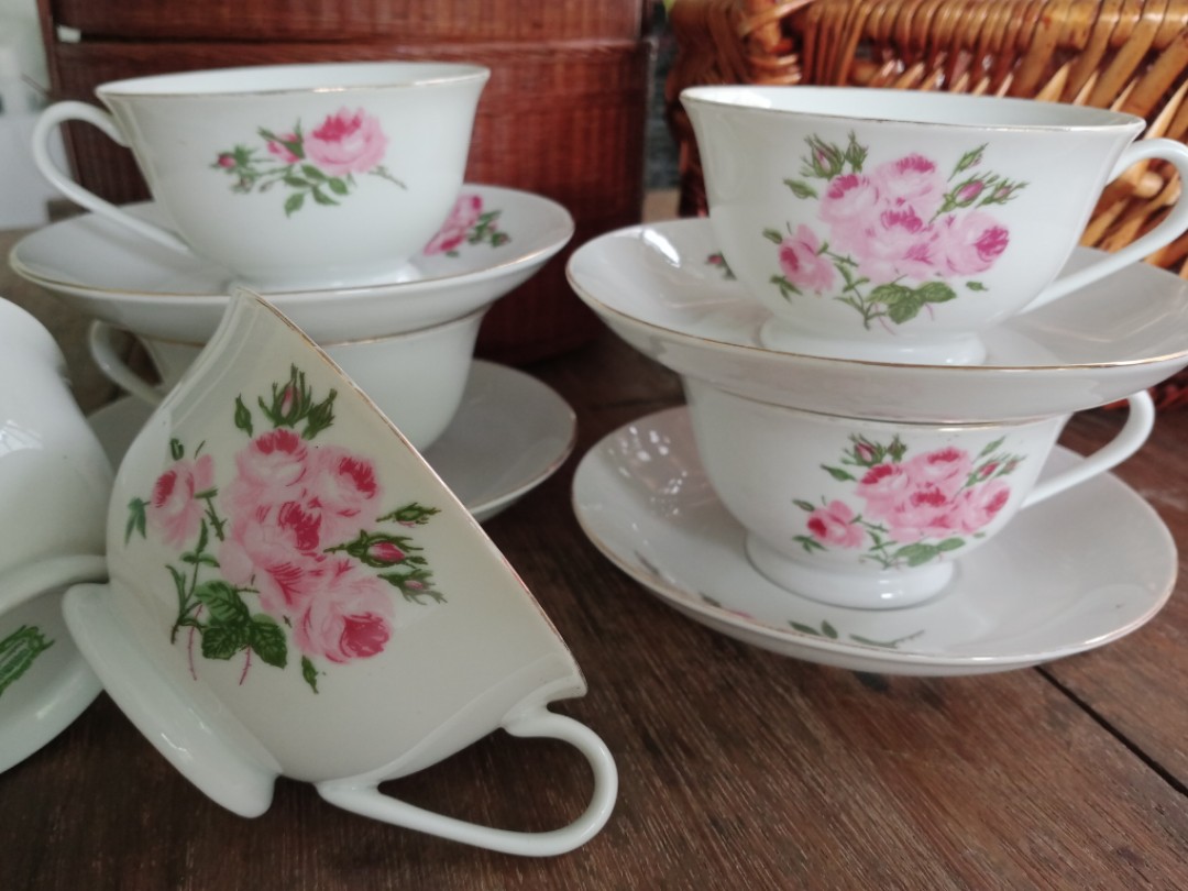 Vintage cups & saucers, Furniture & Home Living, Kitchenware