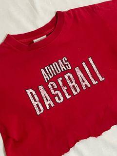 vintage red adidas baseball crop top