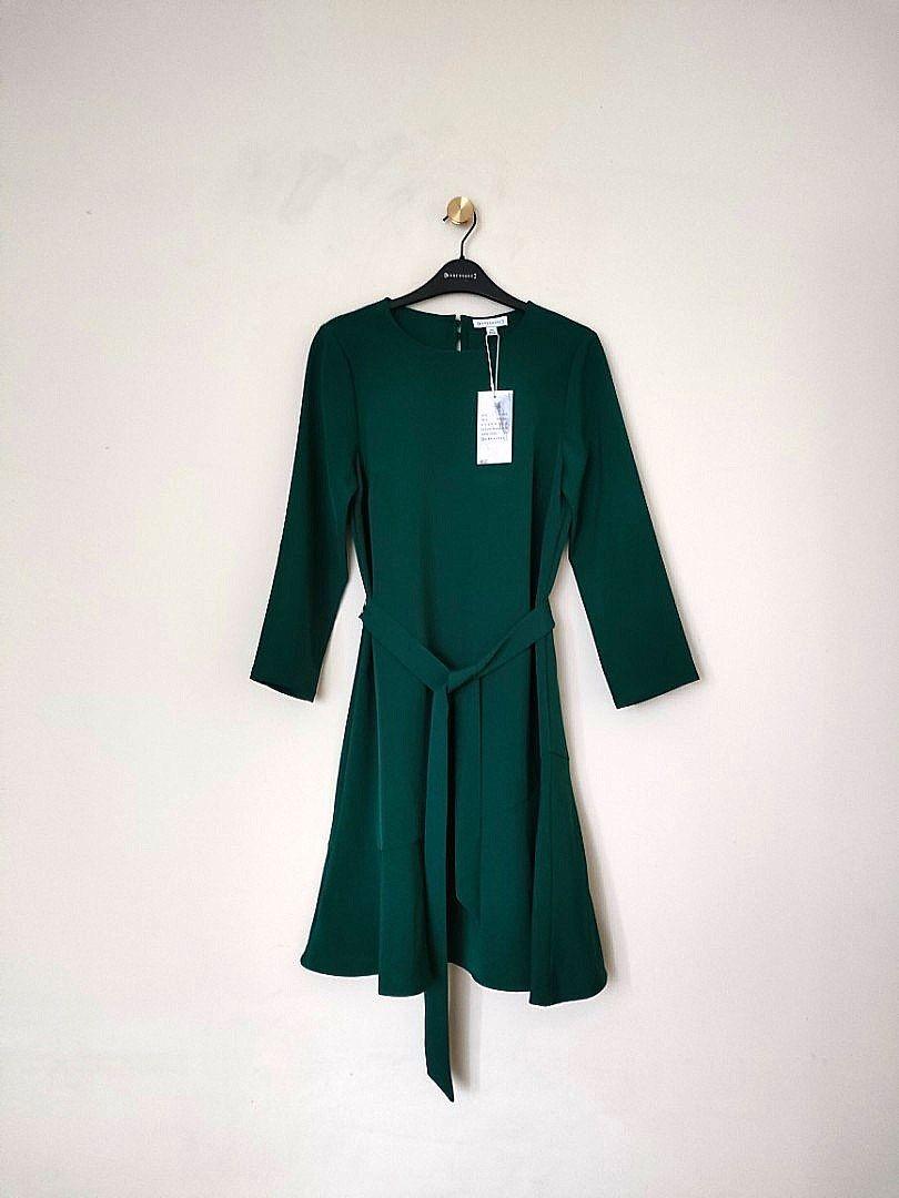 Warehouse dark outlet green dress