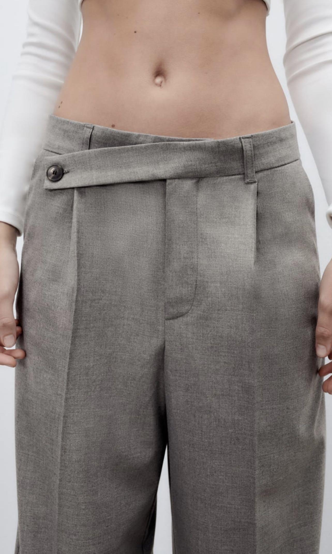 Zara full length trousers w/ asymmetric waist, Women's Fashion