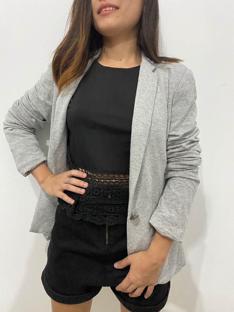 Zara Grey Blazer, Women's Fashion, Coats, Jackets and Outerwear on