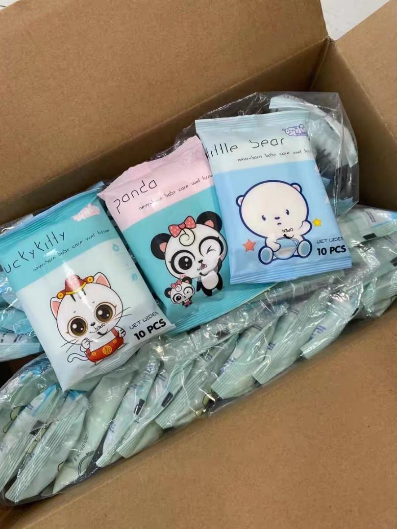 10pcs pocket size mini baby wipes random pick
