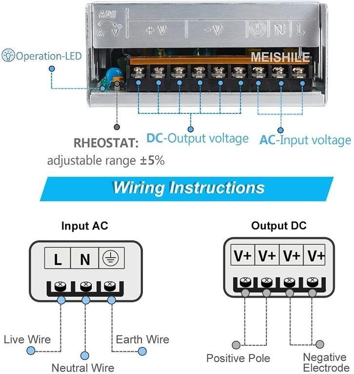 thumbnail image 2 of NEWSTYLE 24V 15A Switching Power Supply 360W - Universal DC Power For CCTV, Radio & Computer Projects 2 of 10