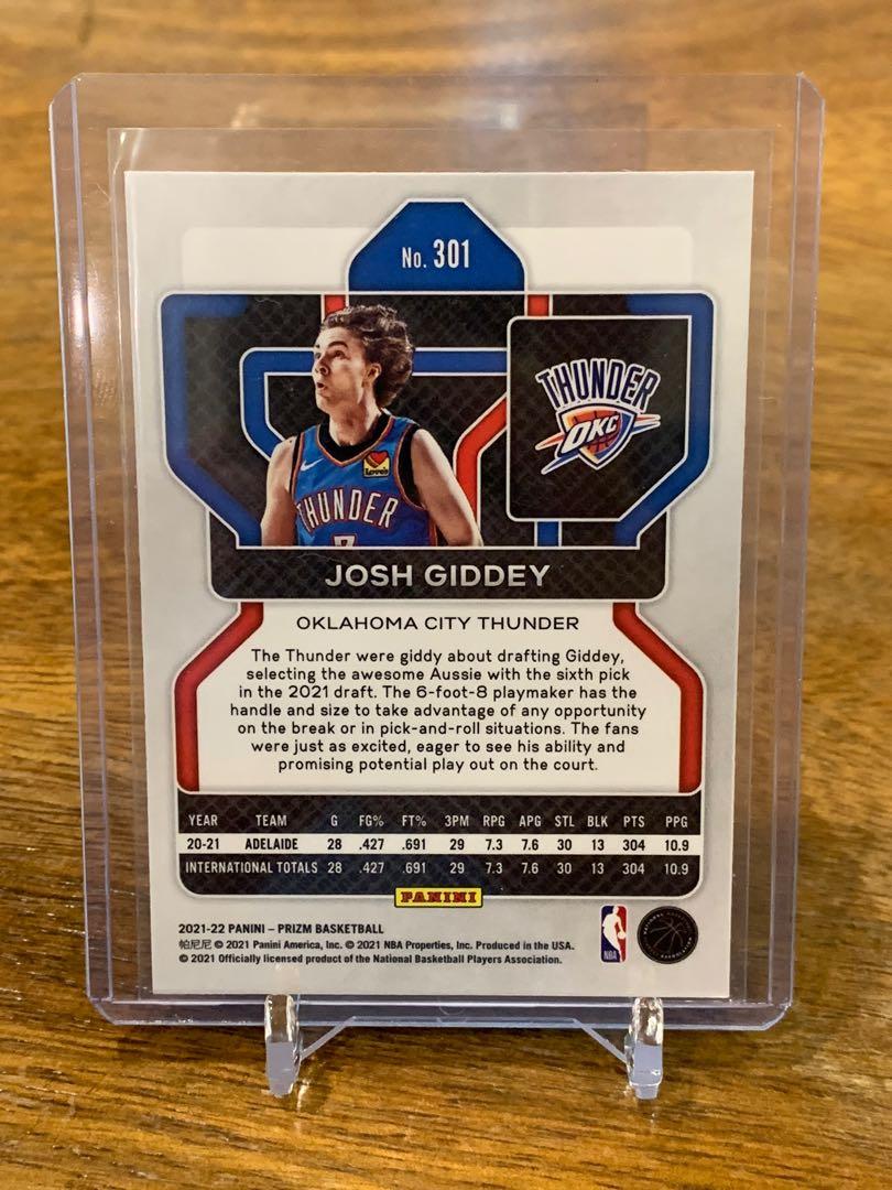 NBA 2021 Prizm Basketball Josh Giddey Rookie Trading Card #301 (Base)  (Panini)