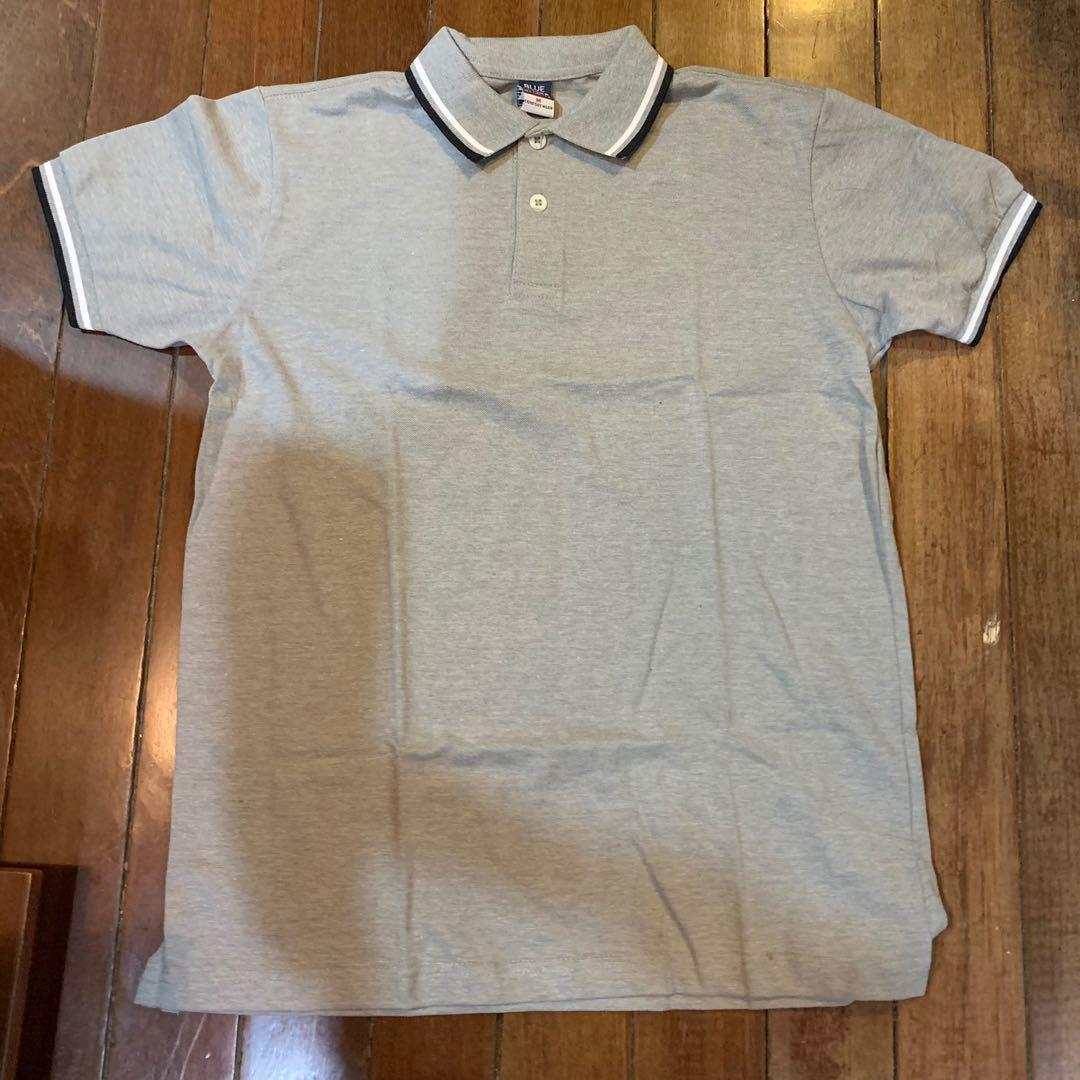 Blue corner polo online shirt with stripes