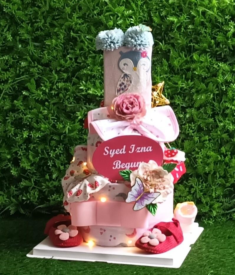 2 tier diaper cake / diapercake / baby hampers / baby shower gift