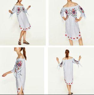 🛍 Zara Embroidered Dress