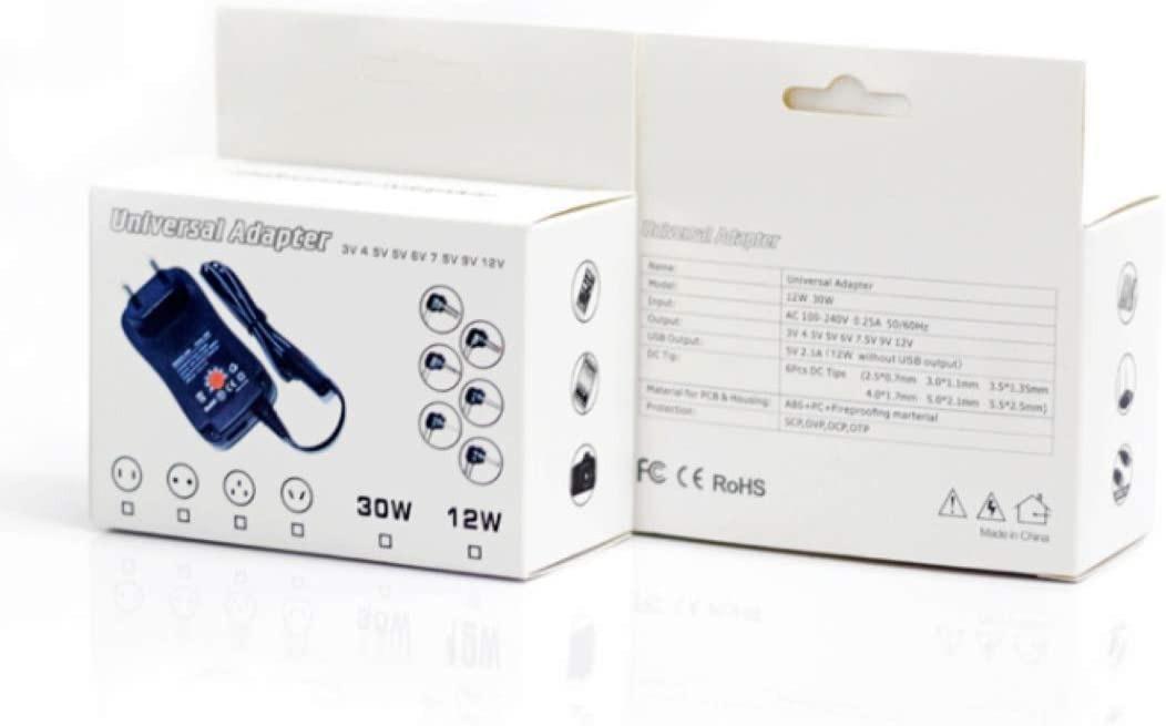 (Adapter only, no tips) 30W Universal Multi Voltage AC to DC Power ...