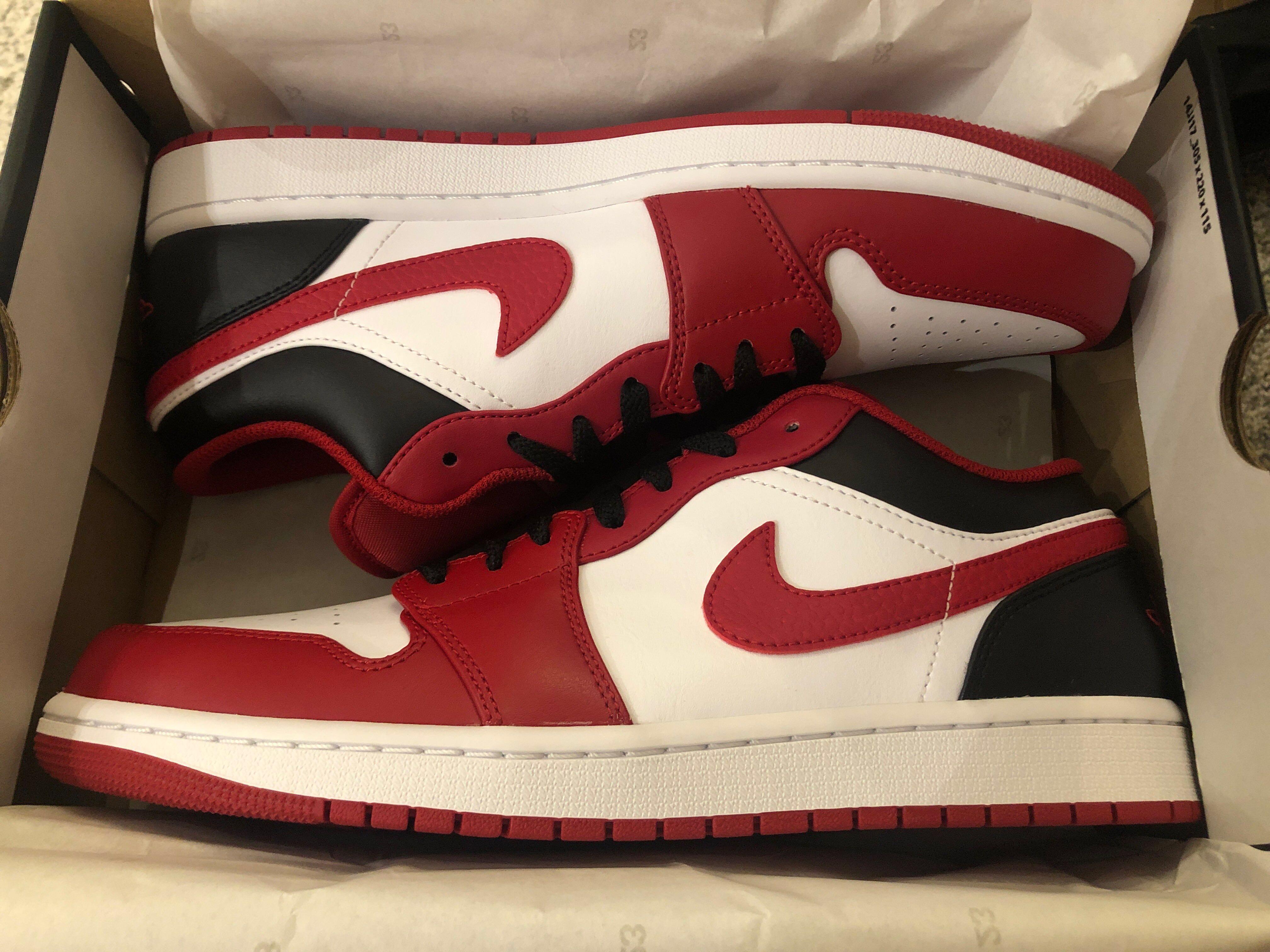Air jordan 1 best sale low black gym red