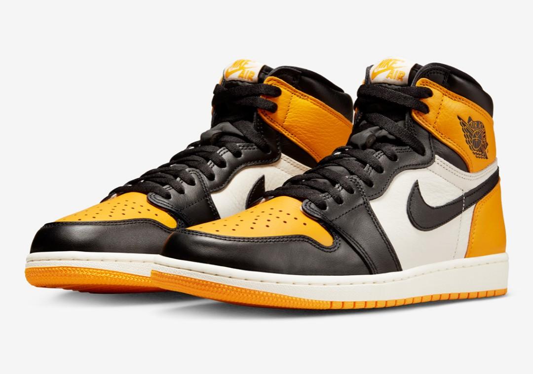 Nike Air Jordan 1 Yellow Toe Taxi Retro Grade School GS Women s