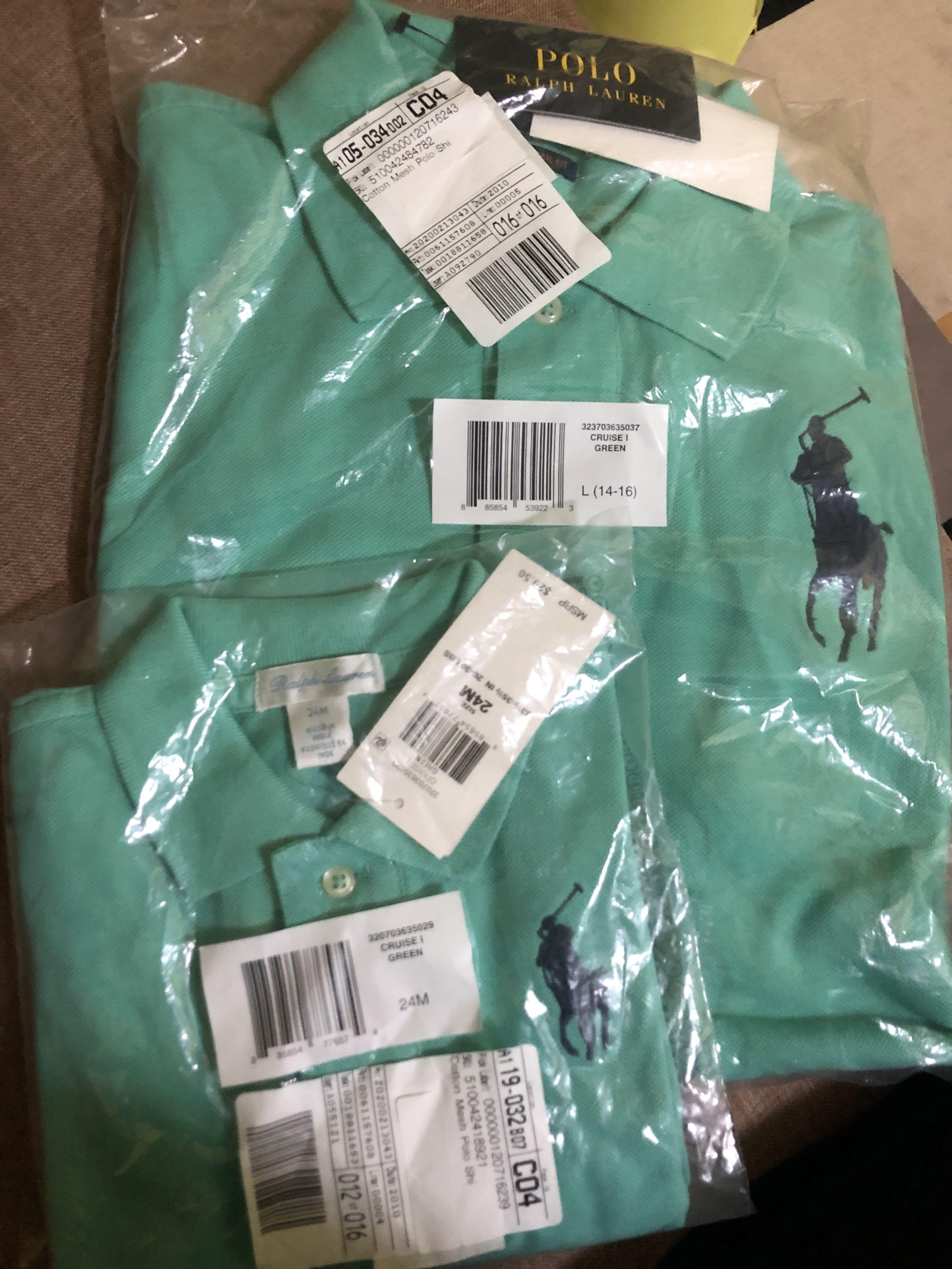 Authentic RL (Category: Babies & Kids Fashion) located in Langgar. Submitted by nurul.shimaa (Listing ID 1178417104, Image 2). Description: Brand new Authentic Ralph Lauren Cotton Mesh Polo Shirt to let go 📌warna cruise green 📌Saiz 24m - RM 75 📌Saiz L (14-16) - RM 100 ✅ can fit adults saiz s/m Nego untill letgo❗️.