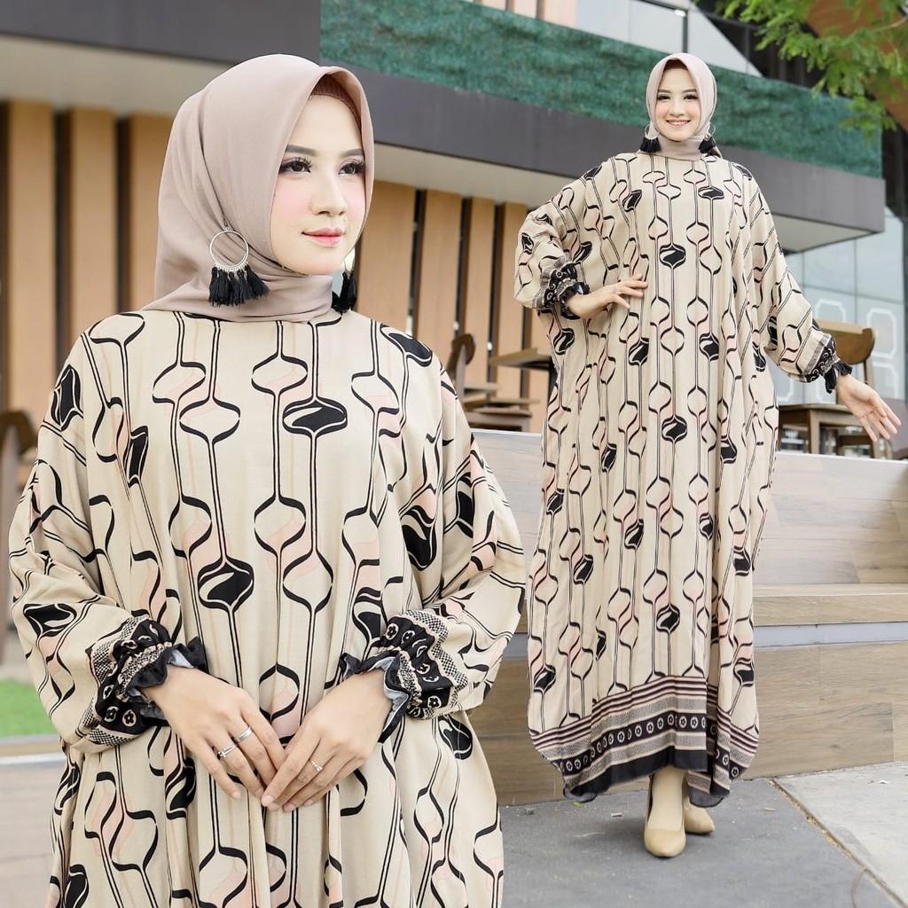 Baju Gamis Kaftan Katun Rayon Jumbo Kurmala Wanita Fesyen Wanita