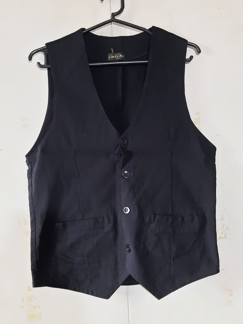 Black Vest (Waiter's Vest Uniform/HRM/Bartending - unisex), Men's ...
