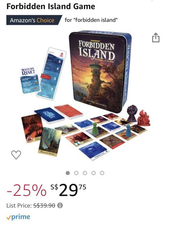 Bn Gamewright Forbidden Island Boxed Game Hobbies Toys Toys Games On Carousell