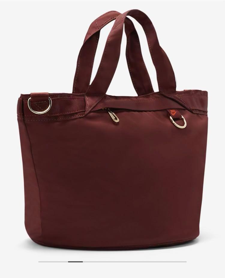 Nike Futura Luxe Tote Bag In Burgundy With Mini Keyring Pouch