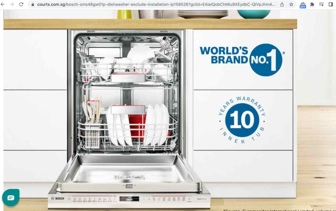 BOSCH DishWasher (stand alone 10 year warranty), TV & Home Appliances
