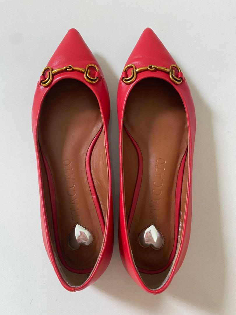 Red flat on sale ballerina shoes