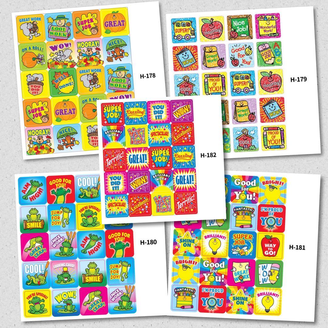 Children's Cartoon Reward Motivation Stickers Kids School Teacher ...