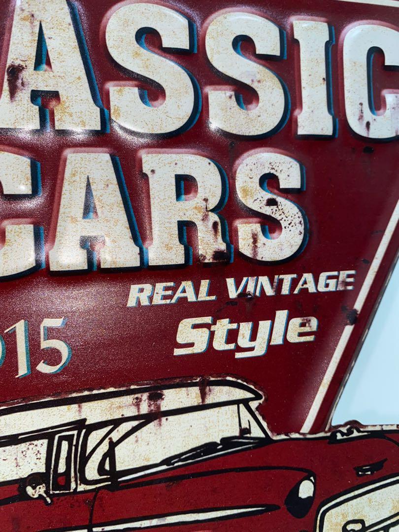 classic cars home decor sign, Furniture & Home Living, Home Decor