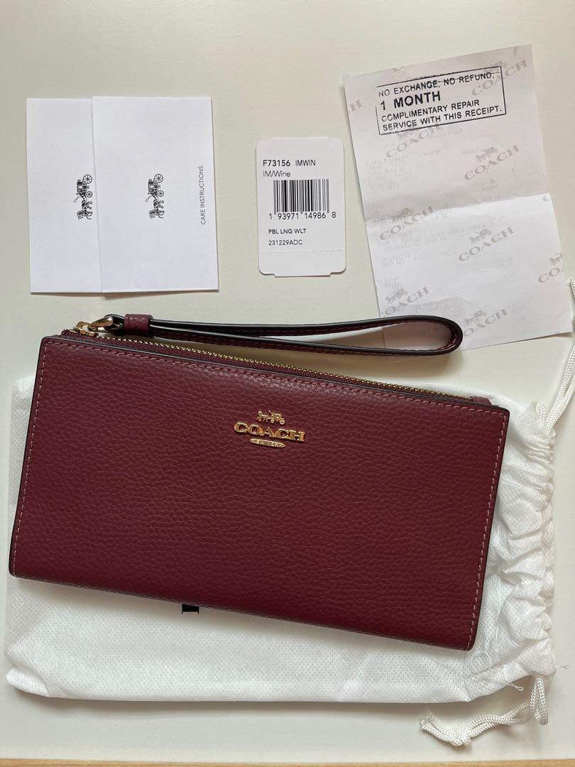 Coach wallet burgundy on sale