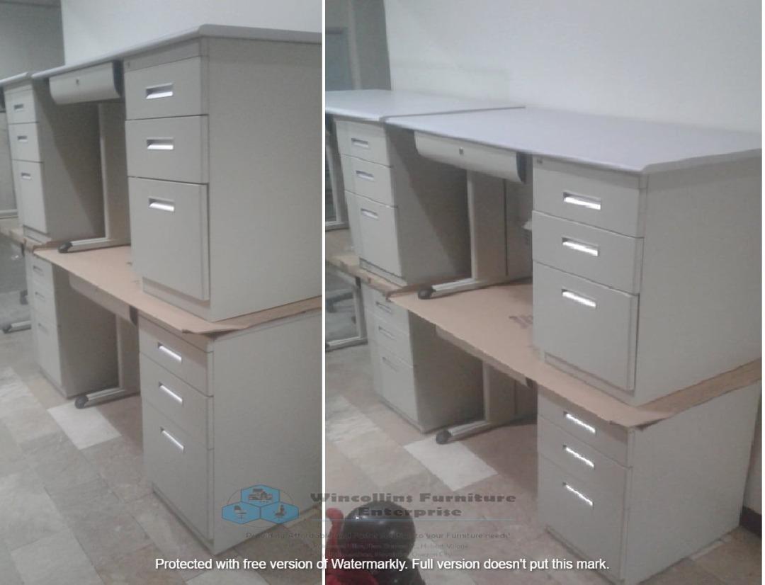 computer table - office table laminated top metal body, Furniture ...