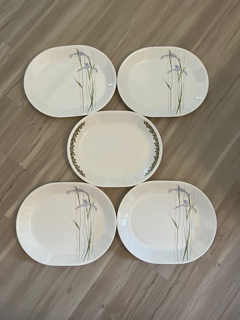 Corelle Big Oval Plates 5 pieces, Furniture & Home Living, Kitchenware