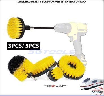5pcs/set Small Drill Brush Kit, Electric Car Washer Cleaning Brush Tool Set,  General Purpose Cleaning Drill Brush, Made Of Pp Material, Can Be Connected  To Electric Drill For Use, Replaceable In Various