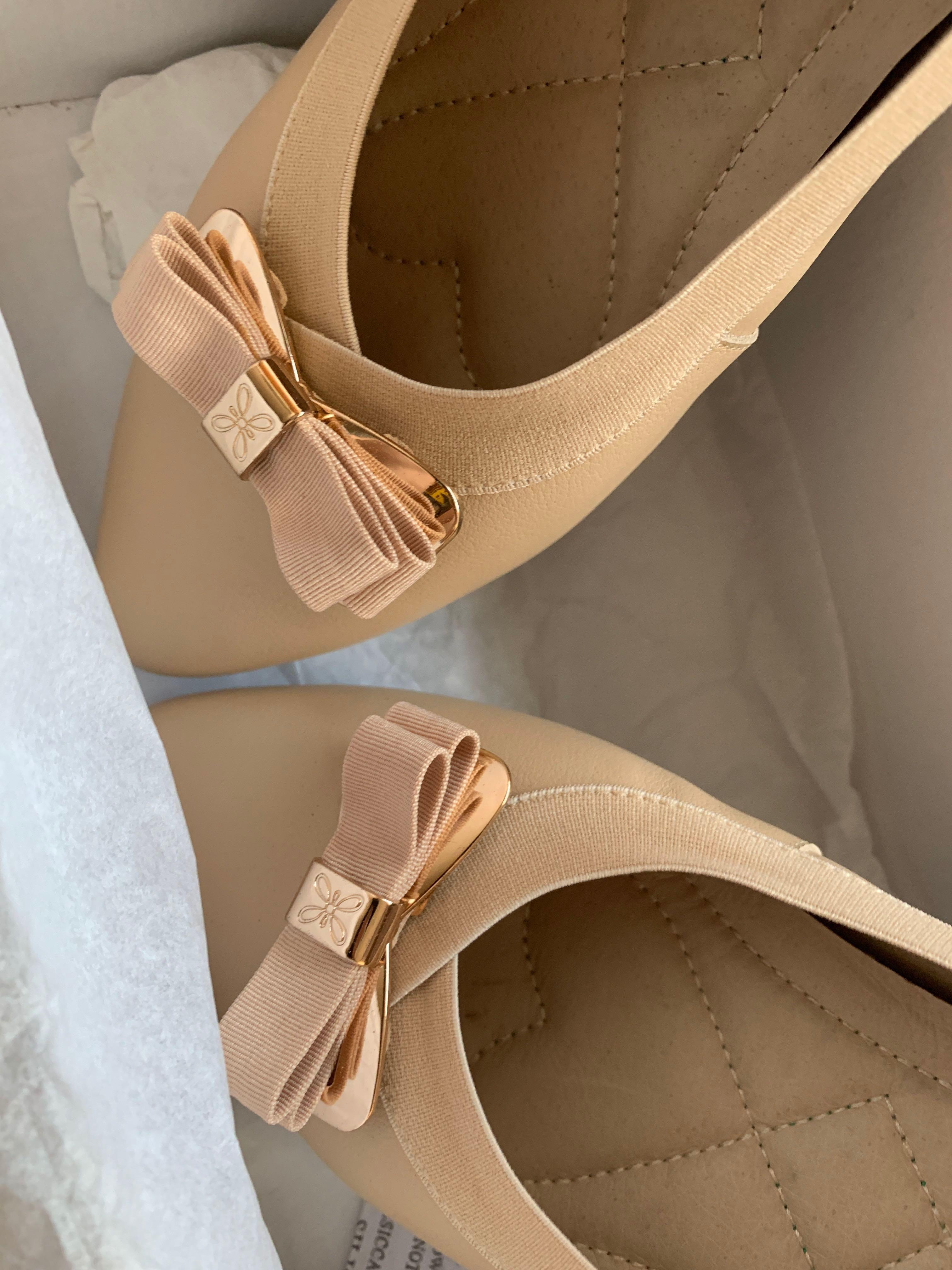 Emelyn Real Leather Comfortable Ballet Flats Shoes Charlotte Ribbon