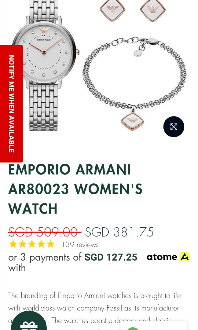 Armani watch company online