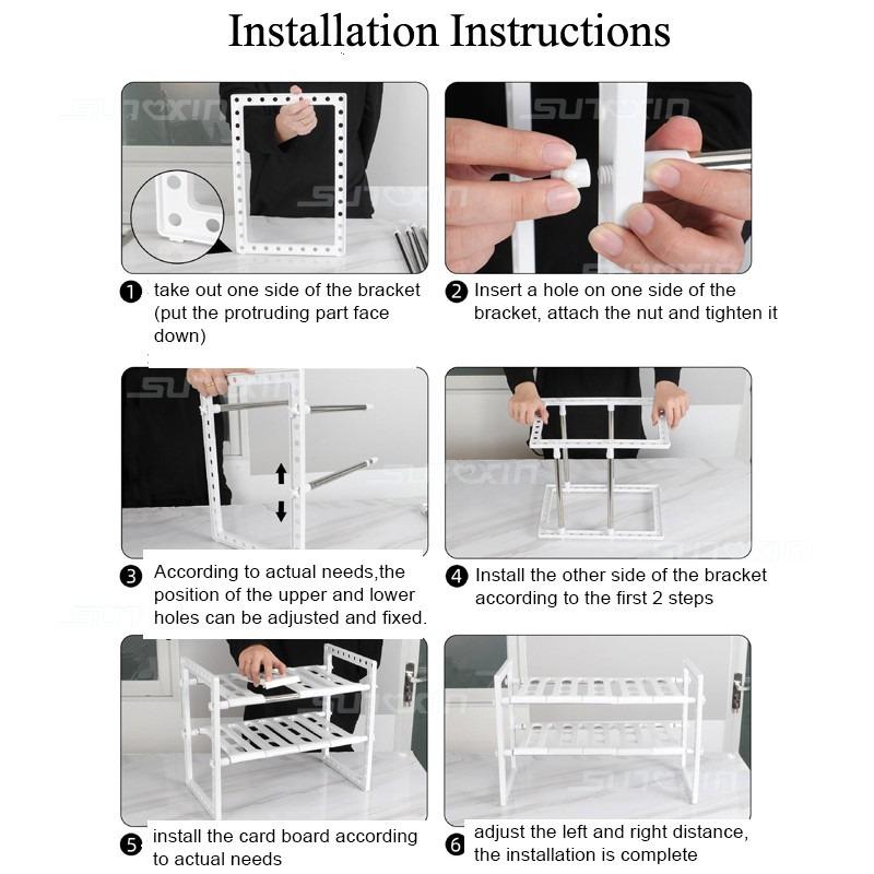 Extendable Under Sink Shelf Rack Adjustable Kitchen Storage Multilayer ...
