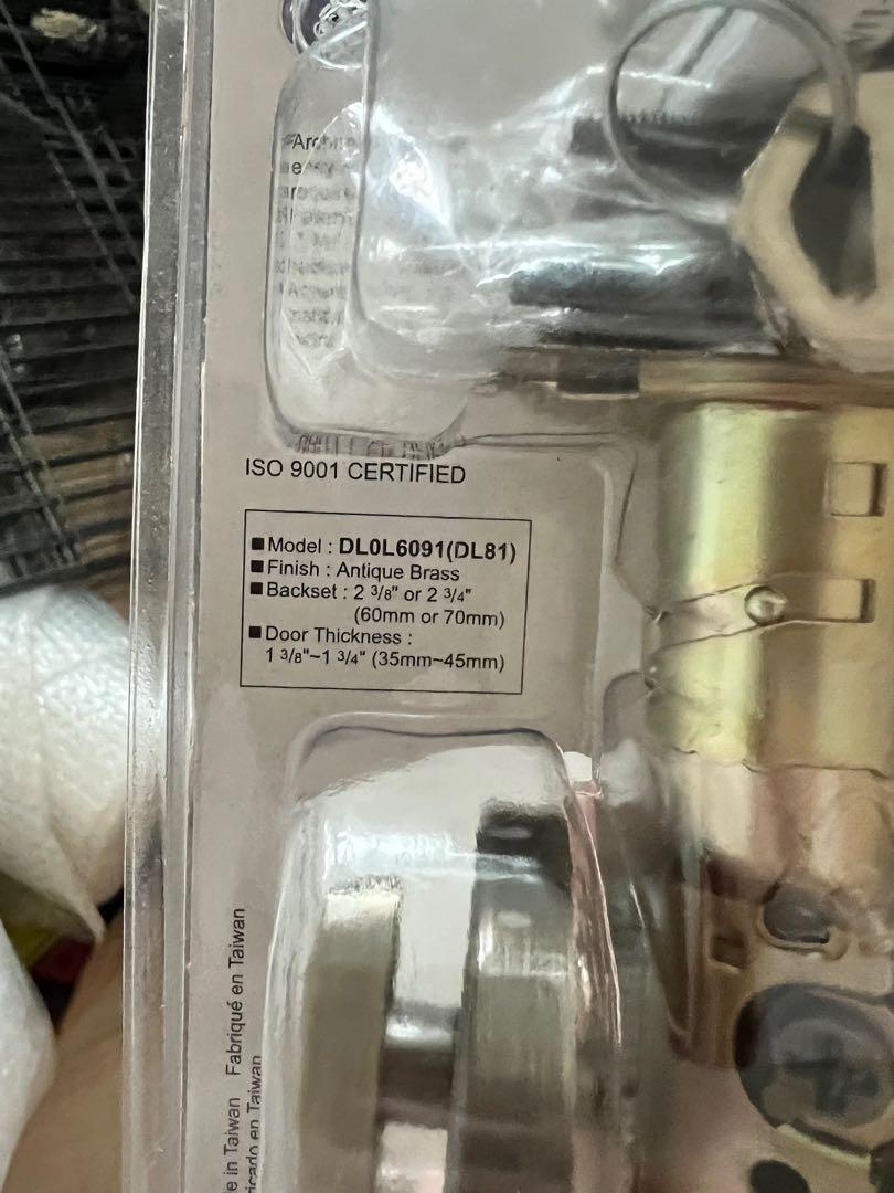 Faultless Single Cylinder Deadbolt Door Lock, Furniture & Home Living