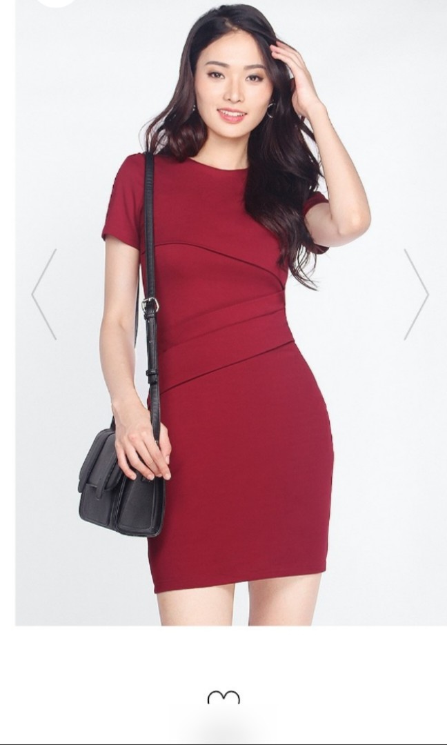 Fayth Stratford Dress, Burgundy, Women's Fashion, Dresses & Sets