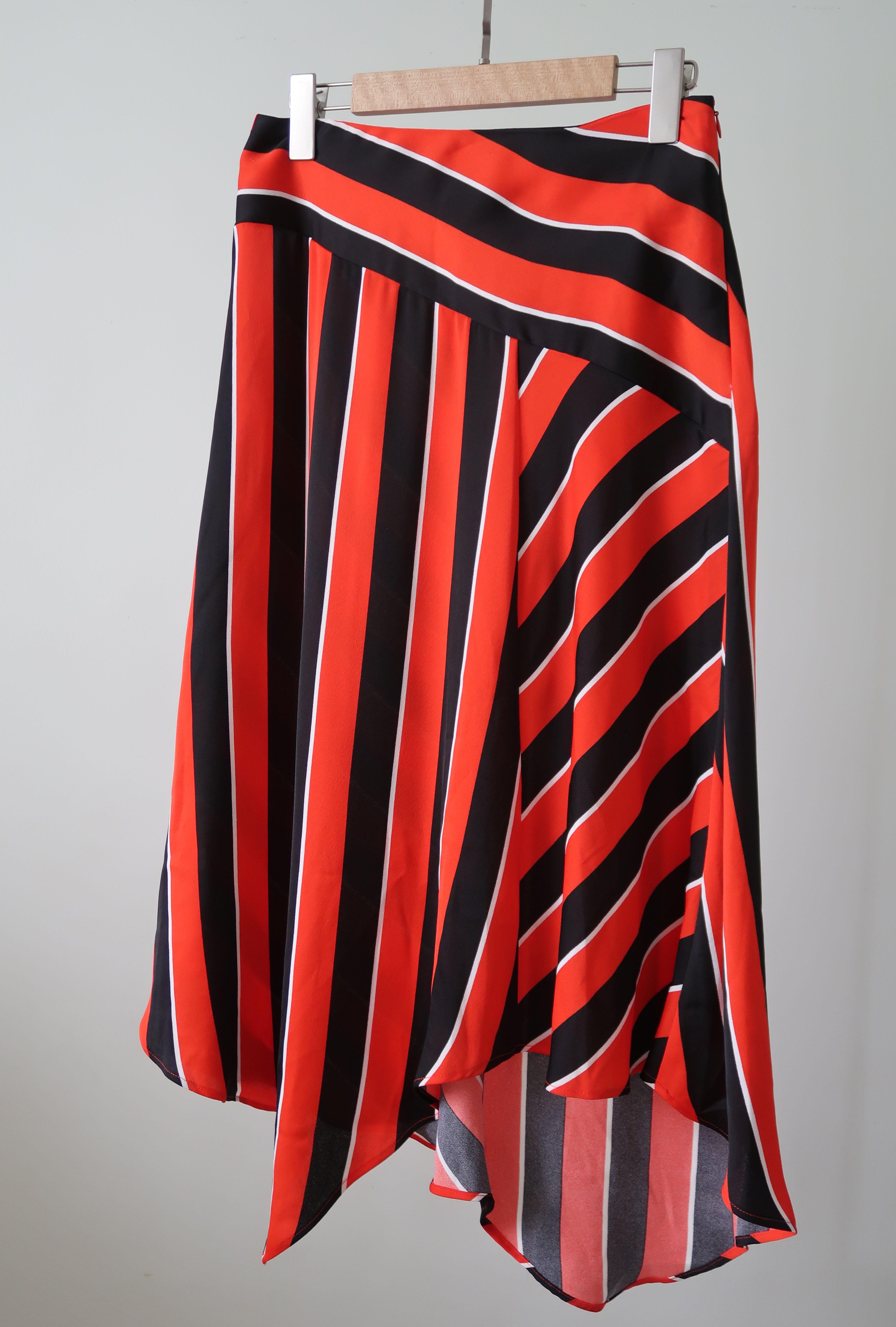 F&f red denim shop skirt