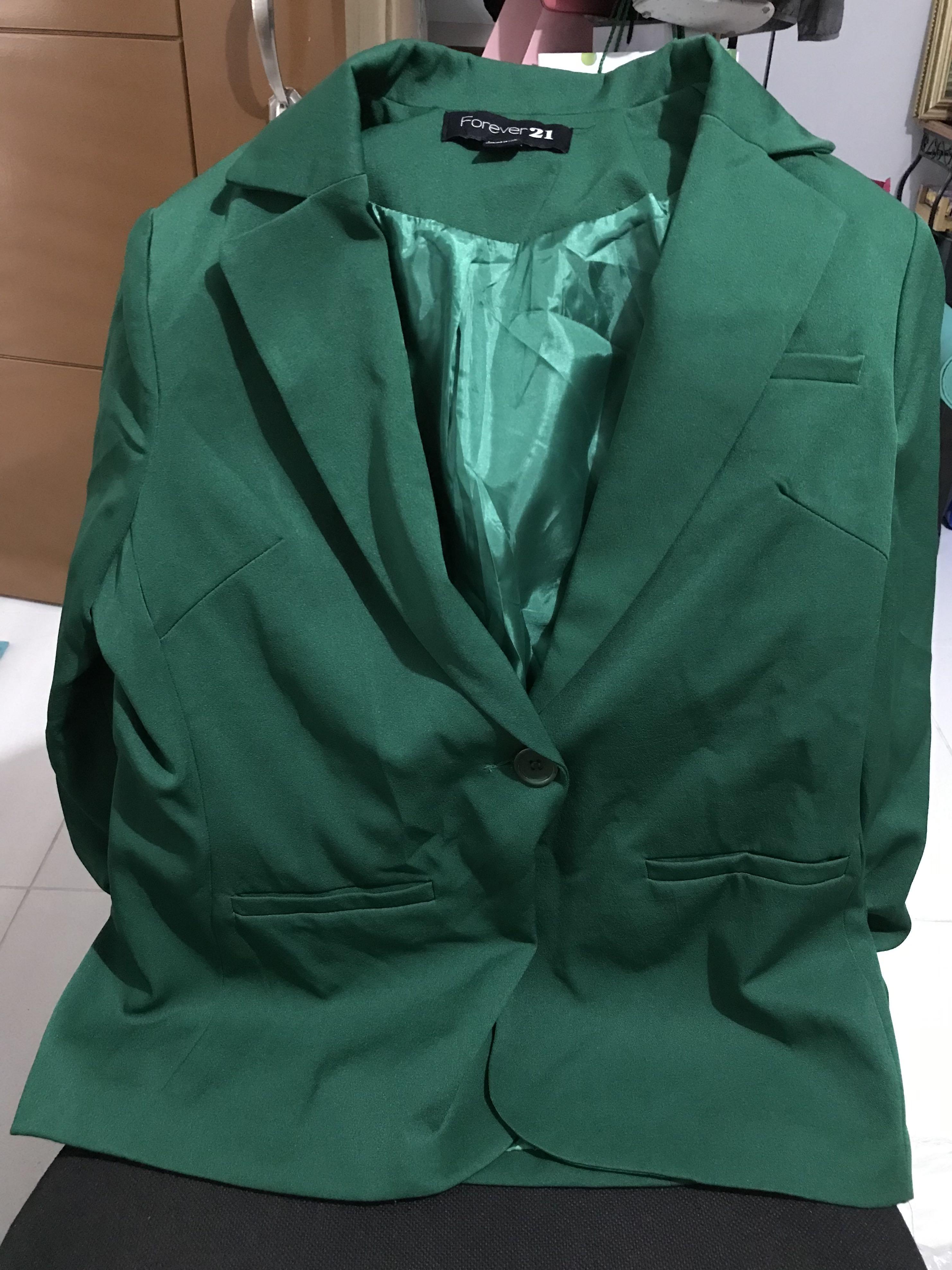 forever 21 green blazer