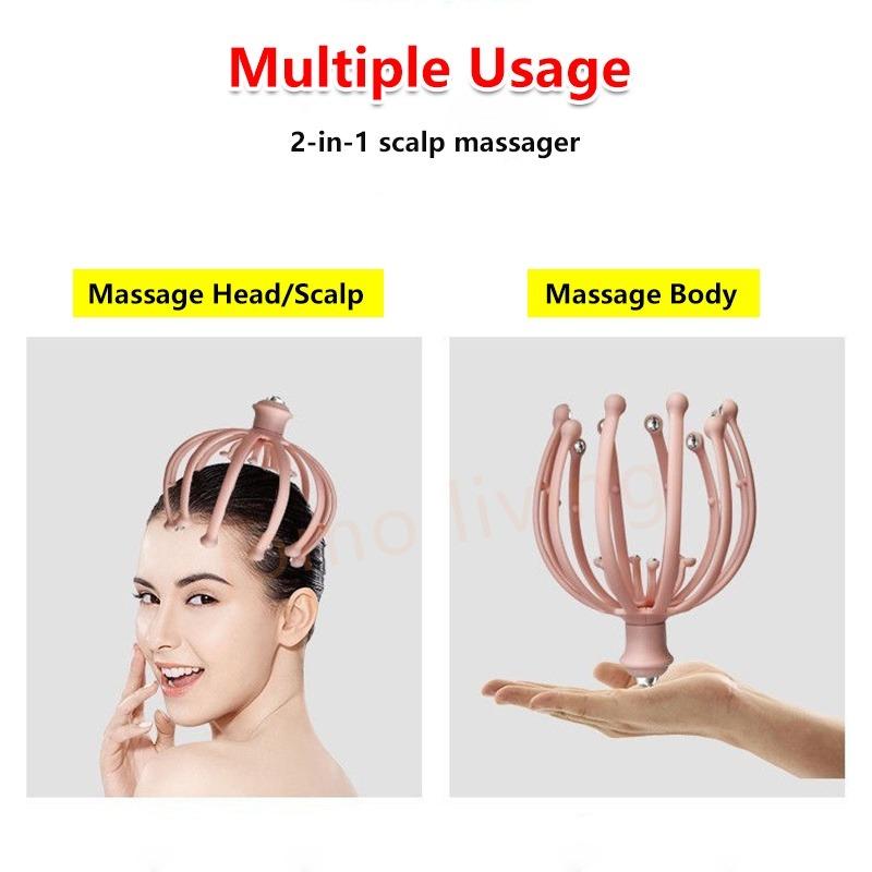 [FREE DELIVERY] Octopus 18 Claws Scalp Massager Acupoint Body Head Neck ...