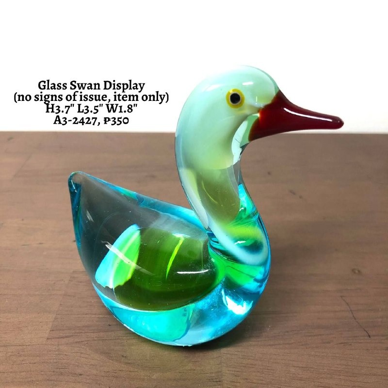 Glass Swan Display, Furniture & Home Living, Home Decor, Other Home ...