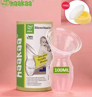 Haakaa Silicon Breast Milk Pump 100ml / Manual Breast Milk Pump / Milk Collector (Free Lid +Base)