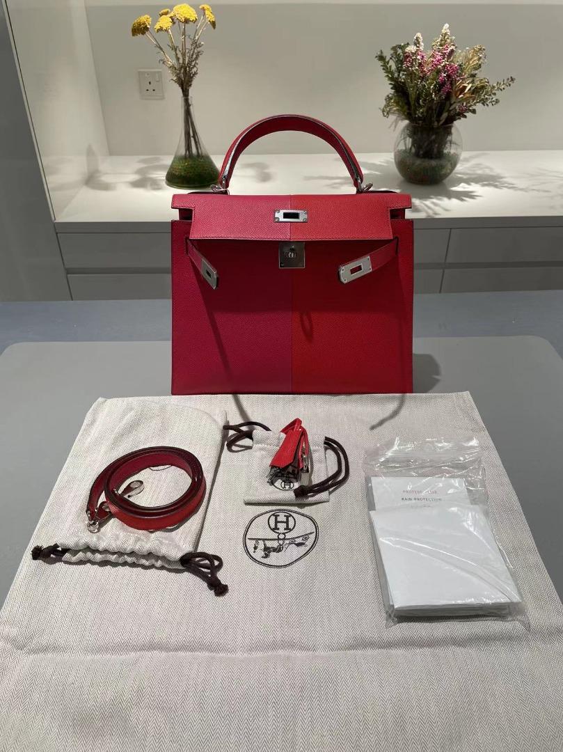 Rose Extreme, Rouge de Coeur and Bleu Zanzibar Epsom Casaque Mini Kelly  Sellier 20 II Palladium Hardware, 2021, New York Handbags & Accessories  September 2022, 2022