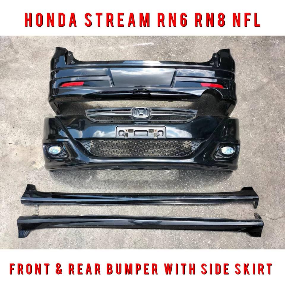 Honda Stream RN6 RN8 NFL Front and Rear Bumper With Side Skirt Set ( New Facelift ) / Bumper Depan and Belakang Set, Auto Accessories on Carousell